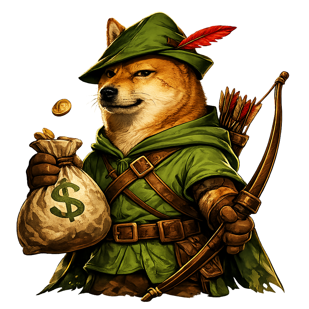 RobinCheems holding a bag of stolen gold